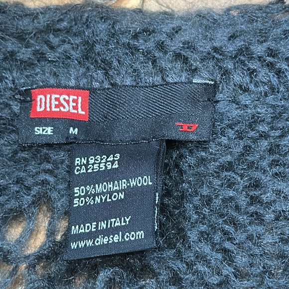 Diesel Open Knit Faux Wrap Sweater - Picture 4 of 8